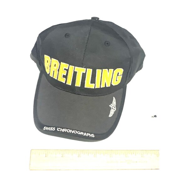 Breitling Pilot's Cap Men's Hat Swiss Chronographs Black Gold With Original Box - Picture 8 of 12